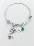 Silver Cheerleader Bracelet Personalized Customized Monogram Made to Order Jewelr, N2247