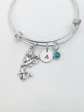 Silver Cheerleader Bracelet Personalized Customized Monogram Made to Order Jewelr, N2247
