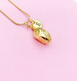 Gold Potato Charm Necklace Personalized Customized Monogram Made to Order Jewelry, N5208B