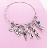 Silver Neurologist Charm Bracelet Gifts Personalized Customized Monogram Made to Order Jewelry, N5430