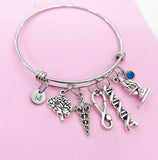 Silver Neurologist Charm Bracelet Gifts Personalized Customized Monogram Made to Order Jewelry, N5430