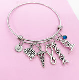 Silver Neurologist Charm Bracelet Gifts Personalized Customized Monogram Made to Order Jewelry, N5430