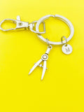 Silver Architect Drafting Compass Charm Keychain Gifts Personalized Customized Monogram Made to Order Jewelry, N5433A