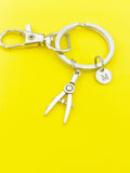 Silver Architect Drafting Compass Charm Keychain Gifts Personalized Customized Monogram Made to Order Jewelry, N5433A