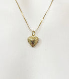 Gold or Silver Tiny Heart Locket Necklace Personalized Customized Monogram Made to Order Jewelry, D370