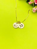 Football Fan Necklace, Gold or Silver Option Personalized Customized Monogram Made to Order Jewelry, D372