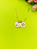 Football Fan Necklace, Gold or Silver Option Personalized Customized Monogram Made to Order Jewelry, D372