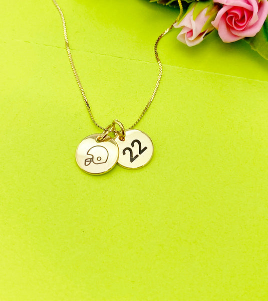 Football Fan Necklace, Gold or Silver Option Personalized Customized Monogram Made to Order Jewelry, D372