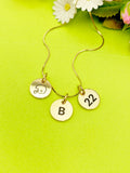 Gold or Silver Football Necklace Personalized Customized Monogram Made to Order Jewelry, D373