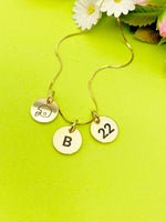 Gold or Silver Football Necklace Personalized Customized Monogram Made to Order Jewelry, D373