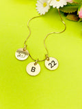 Gold or Silver Football Necklace Personalized Customized Monogram Made to Order Jewelry, D373