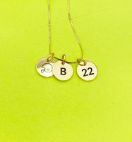 Gold or Silver Football Necklace Personalized Customized Monogram Made to Order Jewelry, D373