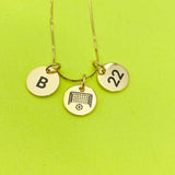 Gold or Silver Soccer Necklace Personalized Customized Monogram Made to Order Jewelry, D374