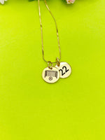 Soccer Fan Necklace, Gold or Silver Option Personalized Customized Monogram Made to Order Jewelry, D375