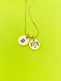Gold or Silver Soccer Charm Necklace Personalized Customized Monogram Made to Order Jewelry, D376