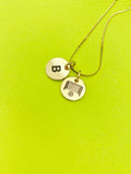 Gold or Silver Soccer Charm Necklace Personalized Customized Monogram Made to Order Jewelry, D376