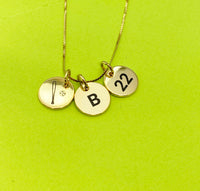 Gold or Silver Baseball Necklace Personalized Customized Monogram Made to Order Jewelry, D379