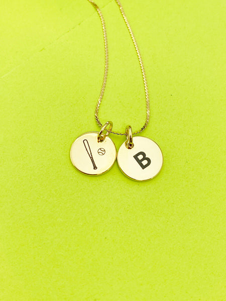 Gold or Silver Baseball Necklace Personalized Customized Monogram Made to Order Jewelry, D380