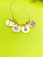 Gold or Silver Baseball Necklace Personalized Customized Monogram Made to Order Jewelry, D381