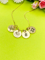 Gold or Silver Baseball Necklace Personalized Customized Monogram Made to Order Jewelry, D381