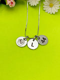 Silver or Gold Baseball Mitten Necklace Personalized Customized Monogram Made to Order Jewelry, D387