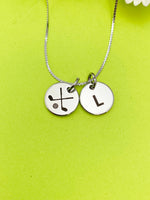 Silver or Gold Golf Necklace Personalized Customized Monogram Made to Order Jewelry, D388