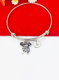 Silver Lacrosse Charm Bracelet Gift Ideas Personalized Customized Monogram Made to Order Jewelry, N312A