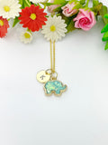 Gold Elephant Charm Necklace Personalized Customized Monogram Made to Order Jewelry, N729A