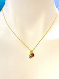 Gold Tiny Evil Eye Charm Necklace Personalized Customized Monogram Made to Order Jewelry, N577AA