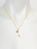 Gold Tulip Charm Necklace Personalized Customized Monogram Made to Order Jewelry, N2189E