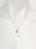 Gold Tulip Charm Necklace Personalized Customized Monogram Made to Order Jewelry, N2189E
