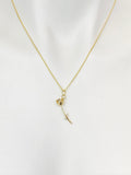 Gold Tulip Charm Necklace Personalized Customized Monogram Made to Order Jewelry, N2189E