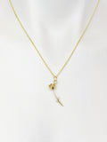 Gold Tulip Charm Necklace Personalized Customized Monogram Made to Order Jewelry, N2189E
