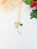 Gold Tulip Charm Necklace Personalized Customized Monogram Made to Order Jewelry, N2189F