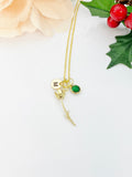 Gold Tulip Charm Necklace Personalized Customized Monogram Made to Order Jewelry, N2189F