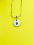 Silver or Gold Alphabet Letter Initial Charm Necklace Personalized Customized Monogram Made to Order Jewelry, N0001