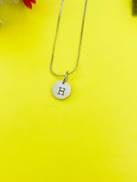 Silver or Gold Alphabet Letter Initial Charm Necklace Personalized Customized Monogram Made to Order Jewelry, N0001