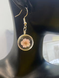 Gold or Silver Pink Cherry Blossom Flower Charm Earrings Personalized Customized Made to Order Jewelry, N3162E