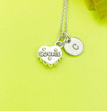 Silver Cookie Heart Charm Necklace, N4940A