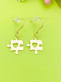 Gold Puzzle Earrings Personalized Customized Jewelry, N3348