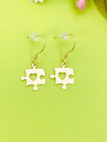 Gold Puzzle Earrings Personalized Customized Jewelry, N3348