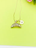 Gold Natural Strawberry Quartz Moon Charm Necklace Personalized Customized Monogram Made to Order Jewelry, N2817A