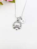 Silver Claddagh Charm Necklace Hand Hold Heart Charm Personalized Customized Monogram Made to Order Jewelry, N5436