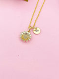 Gold Daisy Charm Necklace, Personalized Gifts, N1965