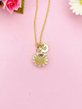 Gold Daisy Charm Necklace, Personalized Gifts, N1965