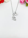 Silver Cute Witch in Training Charm Necklace Personalized Customized Monogram Made to Order Jewelry, N3709