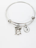 Silver Drum Set Bracelet Personalized Customized Monogram Made to Order Jewelry, N4787A