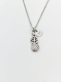 Silver Pineapple Charm Necklace Personalized Customized Monogram Made to Order Jewelry, N4459E