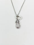Silver Pineapple Charm Necklace Personalized Customized Monogram Made to Order Jewelry, N4459E