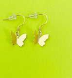 Gold Butterfly Charm Earrings Personalized Customized Made to Order Jewelry, N2710G